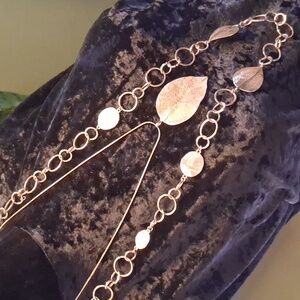 Relitivity 2 Gold Leaf Necklaces 32 & In Long 20 Layered.